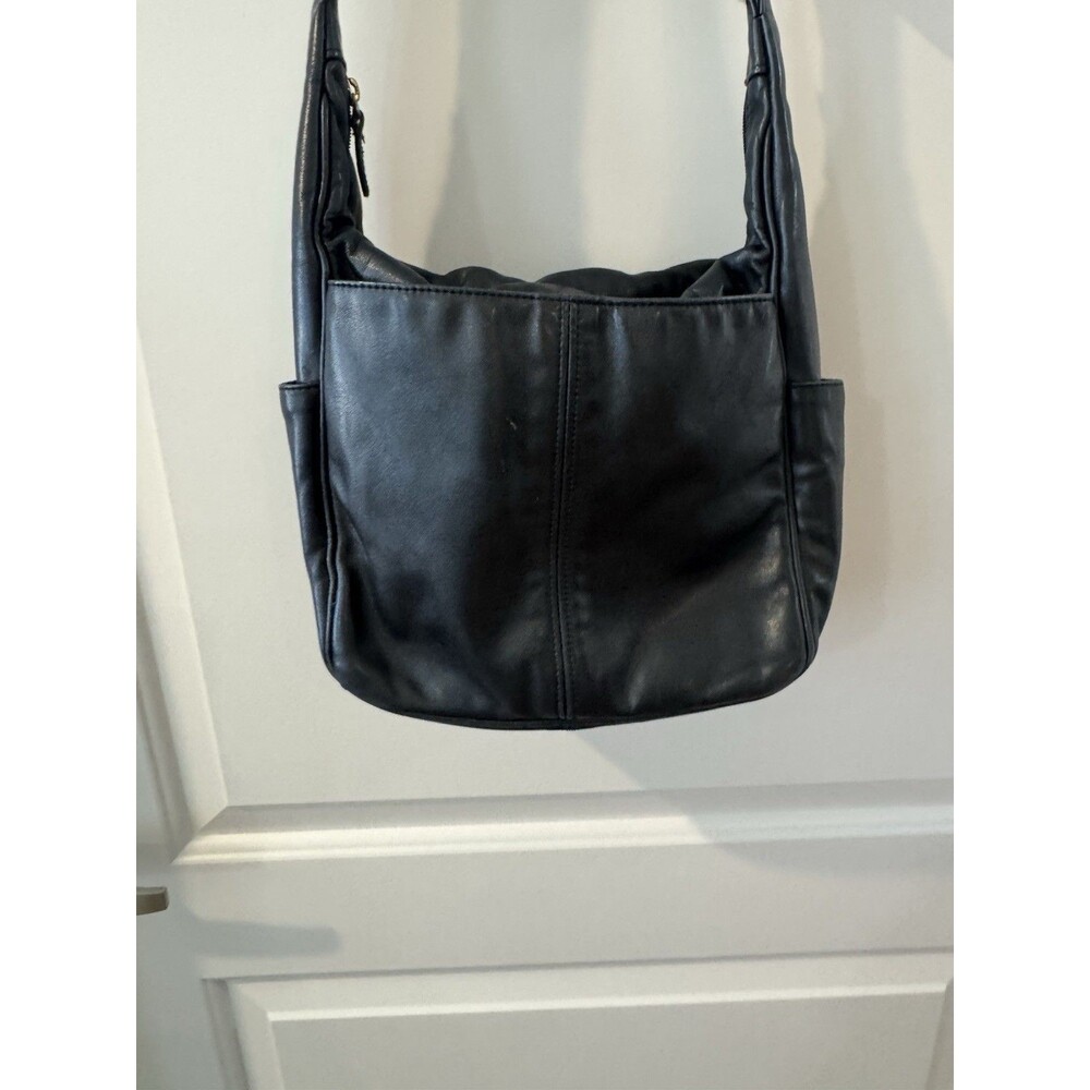 SAS Black Leather Handbag Purse Shoulder Bag Crossbody USA Made